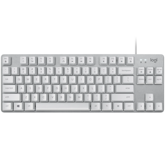 Tastatura mecanica cu fir, Logitech, K835 TKL, USB, gri/alb