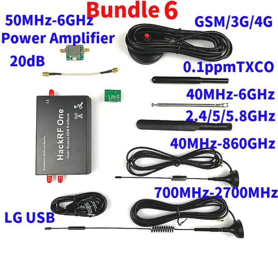 HackRF One 1MHz to 6GHz Software Defined Radio Platform Demo Board Kit, Bundle: Bundle 1