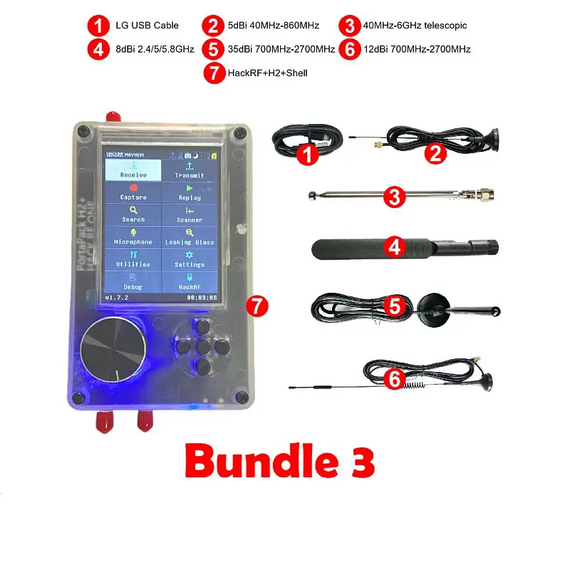 Assembled HackRF Portapack H2 HackRF One 1MHz to 6GHz SDR With Mayhem 2.0.1 R10, Bundle: Bundle 1, 4 image Assembled HackRF Portapack H2 HackRF One 1MHz to 6GHz SDR With Mayhem 2.0.1 R10, Bundle: Bundle 1, 4 image
