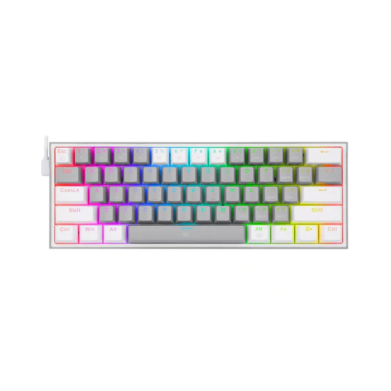 Redragon Fizz TKL K617 RGB Mechanical Gaming Keyboard, white/gray, red switches, USB Type-C