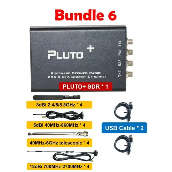 PLUTO+ SDR AD9363 2T2R Radio SDR Transceiver Radio 70MHz-6GHz, Bundle: Bundle 6