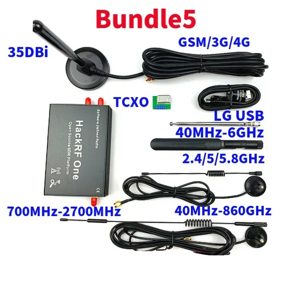 HackRF One 1MHz to 6GHz Software Defined Radio Platform Demo Board Kit, Bundle: Bundle 5